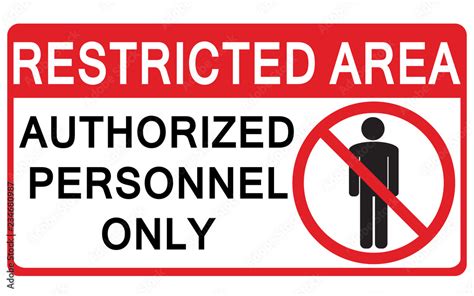 Vector Prohibited Sign Restricted Area For Authorized Personnel Only Or