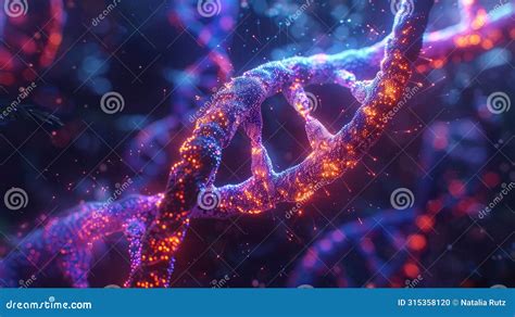 A Glowing DNA Double Helix Symbolizing The Intersection Of Technology