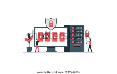 People Cyber Security Illustration Concept Stock Vector Royalty Free