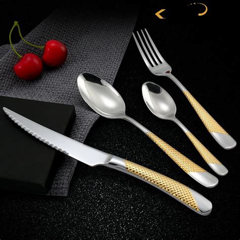 Katelv Reusable Stainless Steel Tableware Steak Knife Spoon And Fork