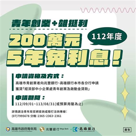 高市扶植青創再推「雄挺利」 200萬貸款5年免利息 生活 中時