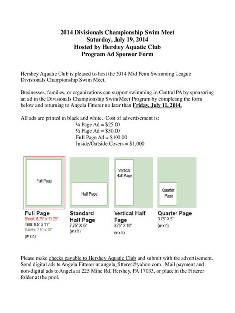 Fillable Online Hershey Aquatic Club Results Fax Email Print Pdffiller