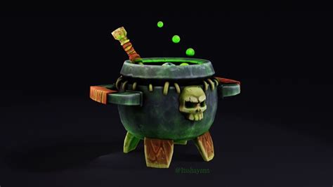 Artstation A Stylized Witch Cauldron Shayan Magic Bottles