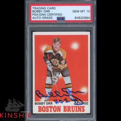 Bobby Orr Signed 1970 Topps Card 3 PSA DNA Inscribed HOF Bruins Auto