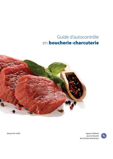 PDF Guide dautocontrôle en boucherie charcuterie Guide d