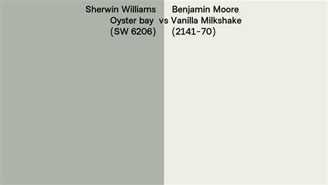 Sherwin Williams Oyster Bay Sw 6206 Vs Benjamin Moore Vanilla Milkshake 2141 70 Side By Side