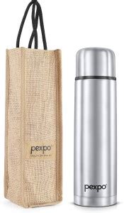Pexpo Ml Hrs Hot And Cold Flask With Jute Bag Vacuum Insulated Flamingo Ml Flask