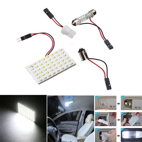 New White Smd Cob Led T W V Car Interior Panel Light Dome Lamp