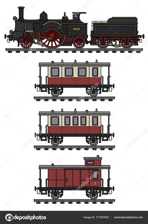 Hand Drawing Vintage Steam Train Stock Vector Image By V