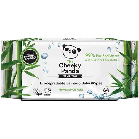 The Cheeky Panda Biodegradable Bamboo Baby Wipes 64 Wipes The