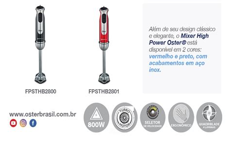 Mixer Oster Quadriblade High Power V Vermelho W Fpsthb