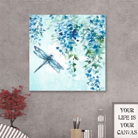 August Grove Wisteria And Dragonfly Print On Wrapped Canvas And Reviews