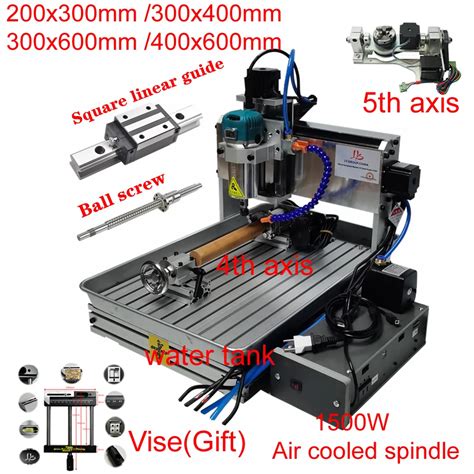 Enrutador de madera CNC 6040 1500W 4 ejes 3040 máquina de grabado