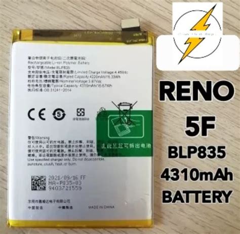 Oppo Reno 5f Battery Blp835 4310mah Bateri Replacement Part Lazada