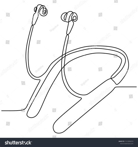 Continuous Line Drawing Headphones Music Theme Stock Vector Royalty Free 1513096910 Shutterstock