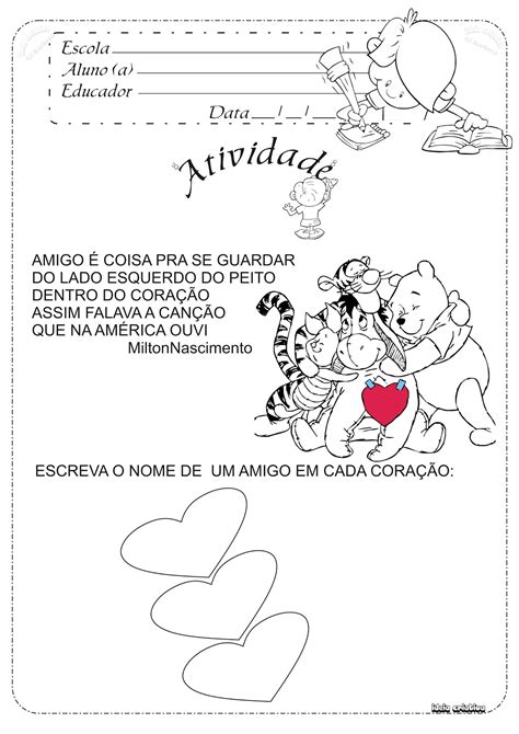 Atividade Dia Do Amigo Educação Infantil - Atividade Sobre O Dia Do Amigo - ZULEDU
