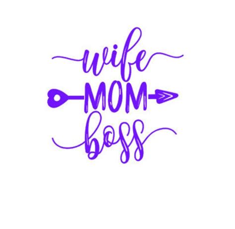 Wife Mom Boss Vinyl Decal For Mom Coffee Mug Decal For Mom Etsy