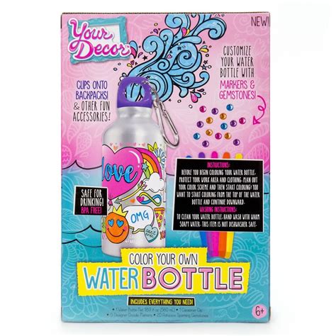 Just My Style Your Decor Color Your Own Water Bottle By Horizon Group Usa Diy Bottle Coloring