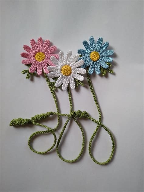 Crochet Daisy Bookmark Pastel Bookmark Book Lover Gift Etsy Australia