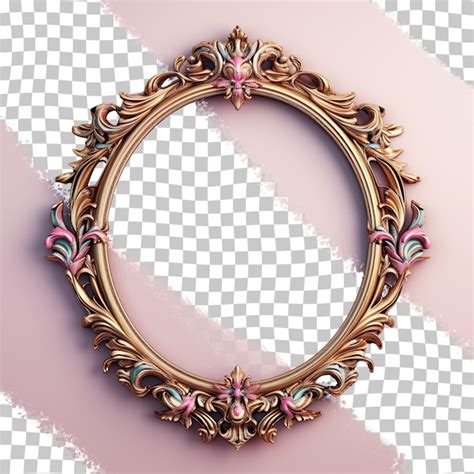 Isolated An Antique Oval Frame Transparent Background Premium Ai