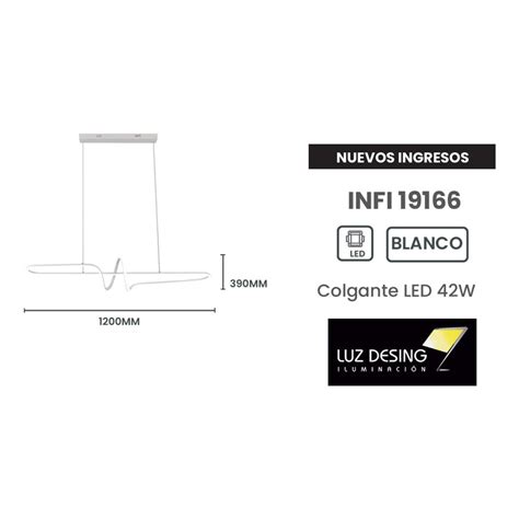 LUZ DESING Colgante Led Infit 42w Led Blanco Deco Moderno Cie