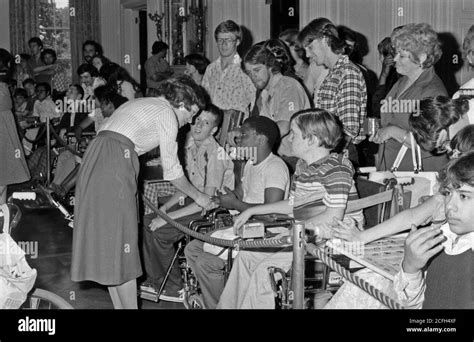 Rosalynn Carter with disabled children ca. 8 June 1978 Stock Photo - Alamy