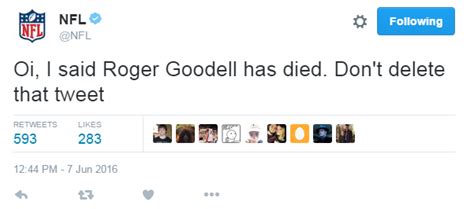 Nfls Twitter Account Hacked Announces Roger Goodells Death