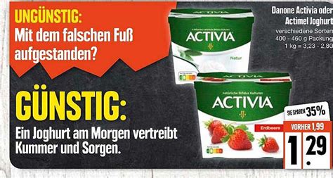 Danone Activia Oder Actimel Joghurt Angebot Bei Edeka