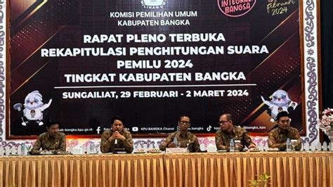 Kpu Bangka Gelar Rapat Pleno Rekapitulasi Penghitungan Suara Pemilu