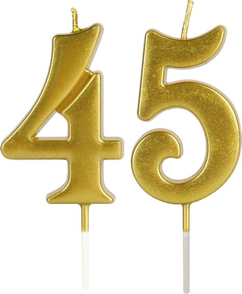 45th And 54th Birthday Candles For Cake Black Number 45 54