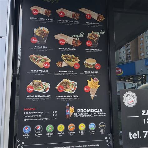 Menu at Bafra Kebab Katowice Józefowska 108