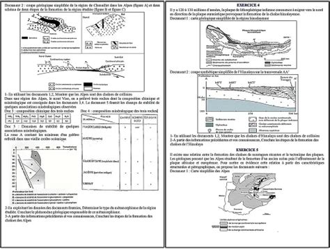 Exercices Les Phénomènes Géologiques Accompagnant La Formation Des