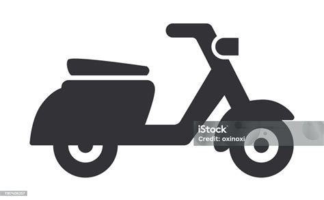 Icône Dillustration De Vecteur De Scooter Ou De Cyclomoteur Vecteurs