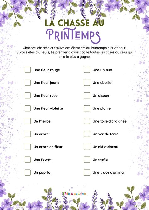 Éveillez les sens de vos enfants avec notre activité de chasse printanière