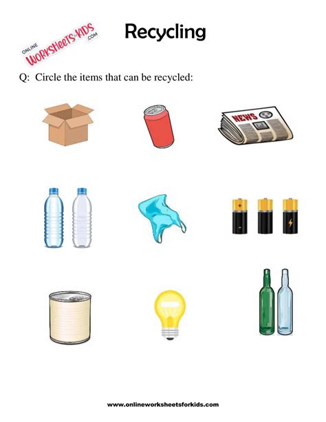 Free Reduce Reuse Recycle Worksheets For Grade 1