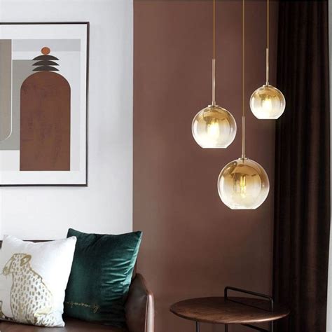 Kco Lighting Modern Pack Gold Globe Pendant Lighting Adjustable