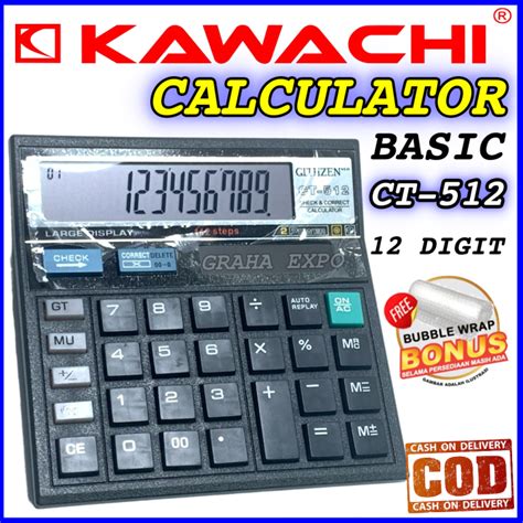 Kawachi Kalkulator Ct Digit Electronic Calculator Basic Digital