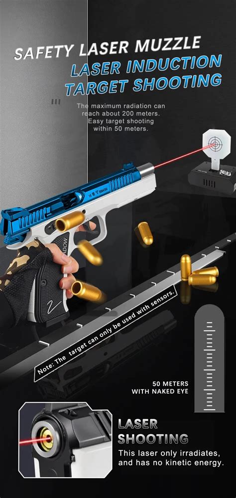 Plastic Laser Gun Toy Cz75 Shell Ejection Shooting Blaster Bullet Ultra