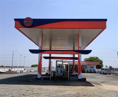 Multicolor Mild Steel Indian Oil Petrol Pump Canopy At Rs