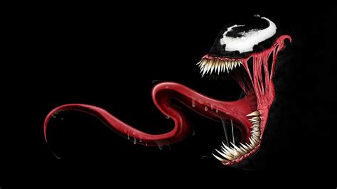 HD wallpaper: Venom, black background, tongues, teeth, digital art, Spider-Man | Wallpaper Flare