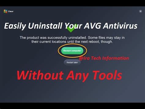 How To Uninstall Avg Anti Virus Without Any Tools Youtube