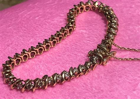 10 Kt Gold Champagne Diamond Bracelet Gem