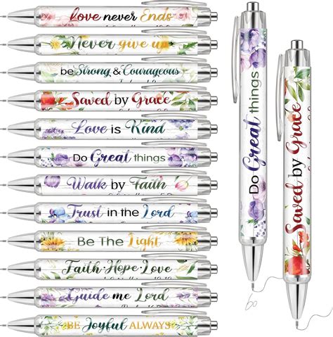 Amazon Ctosree Pcs Bible Verse Ballpoint Pens Christian Flower