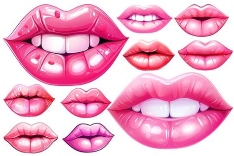 10 X Lips Clipart Bundle Graphic By Illustrately · Creative Fabrica