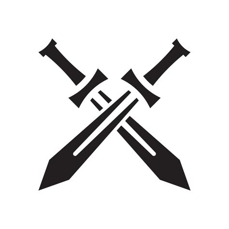 Crossed Swords Vector Icon Illustration 2628343 Vector Art At Vecteezy