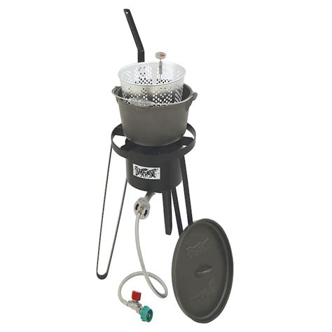 Bayou Classic 21 In Burner Propane 20 Lb Cylinder Manual Black Steel Outdoor Stove In The