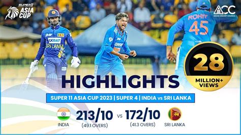 Super Asia Cup Super India Vs Sri Lanka Highlights Youtube