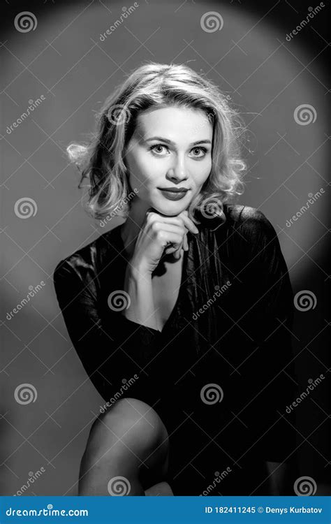 Blonde In Retro Style Stock Image Image Of Charming 182411245