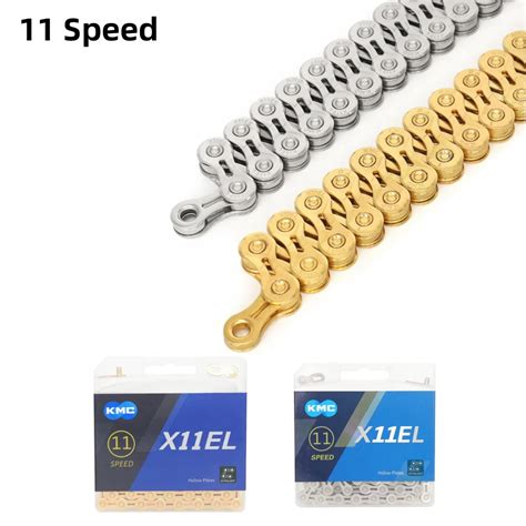 Велосипедная цепь KMC 11S 11V X11EL золотого, серебряного цвета ...