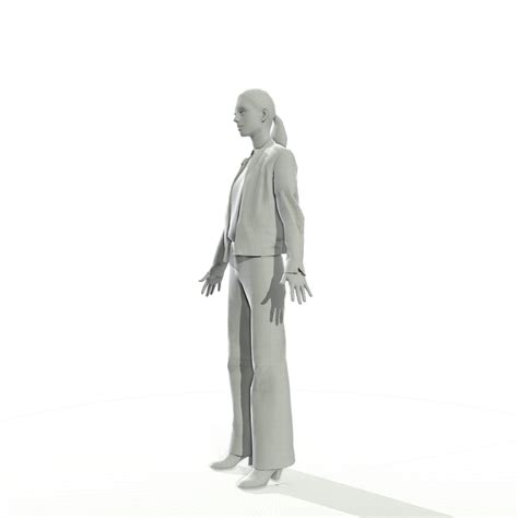 D Model Brunette Woman In Casual Clothes VR AR Low Poly Rigged CGTrader